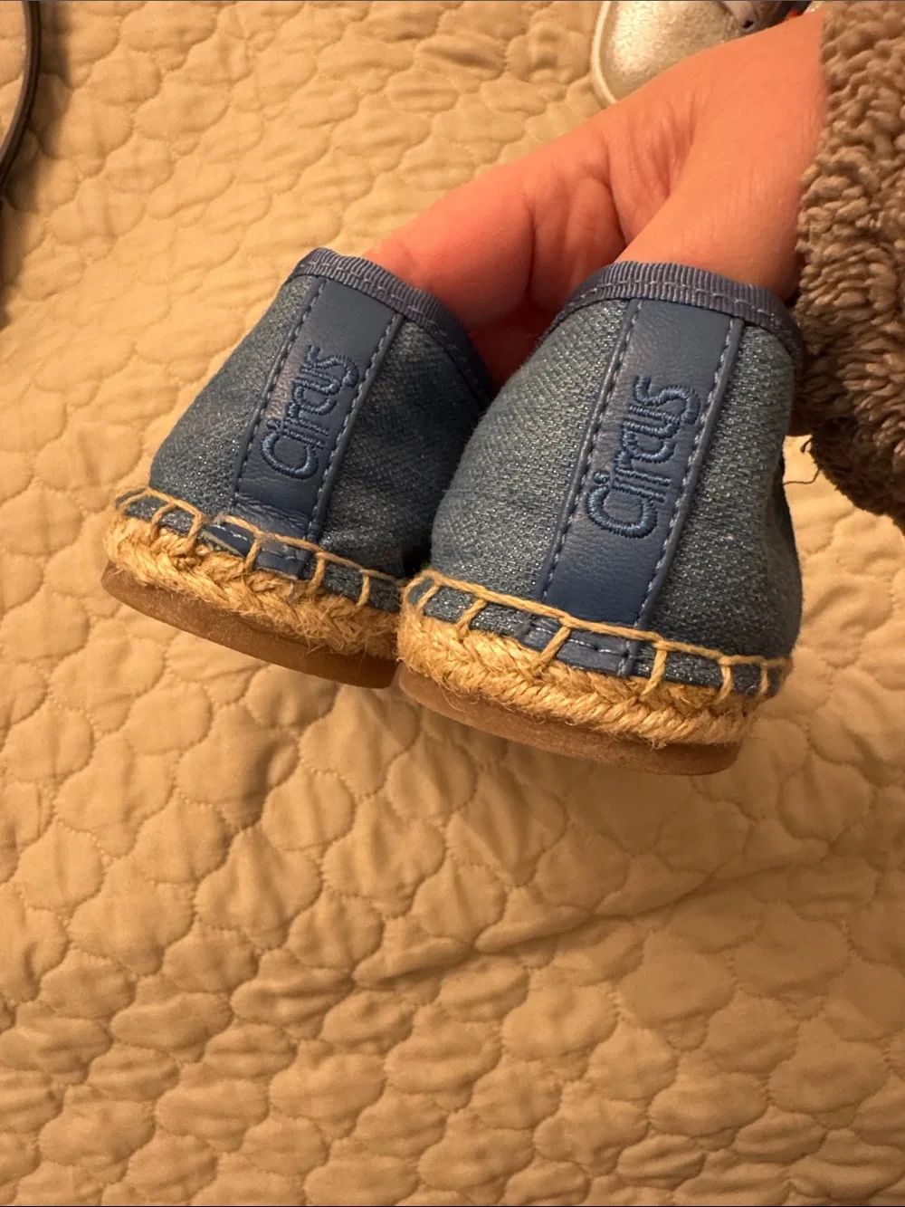 Circus by Sam Edelman Denim Espadrilles with Black Beaded Cap Toe